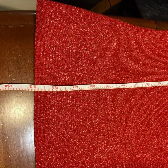 Michelle Antonelli Red Shimmer Gold Silk Blouse Tank Top Size M Holiday‎ Party - Picture 9 of 9